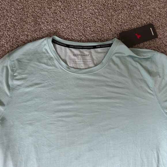 NWT Terramar All Season Performance Men’s Long Sleeve Shirt. Spring ‘23. Aqua. L - Picture 4 of 12